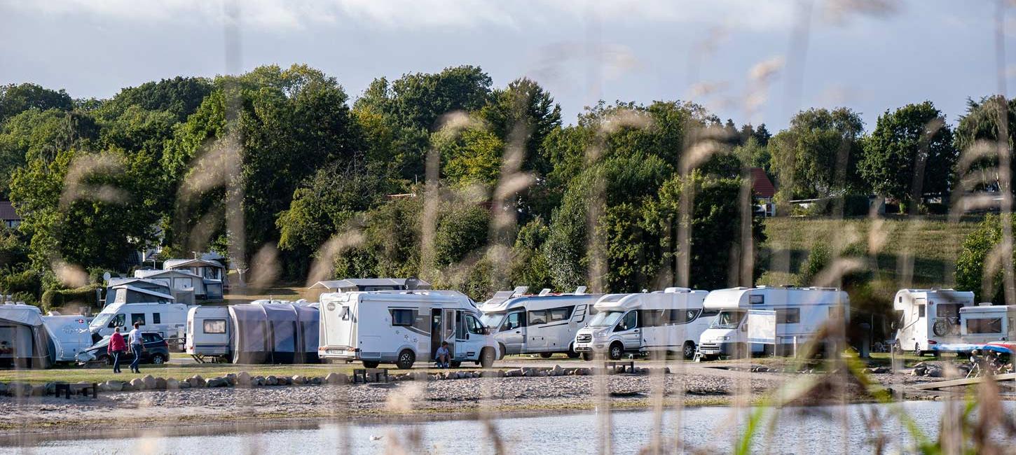 Campers op Lærkelunden Camping