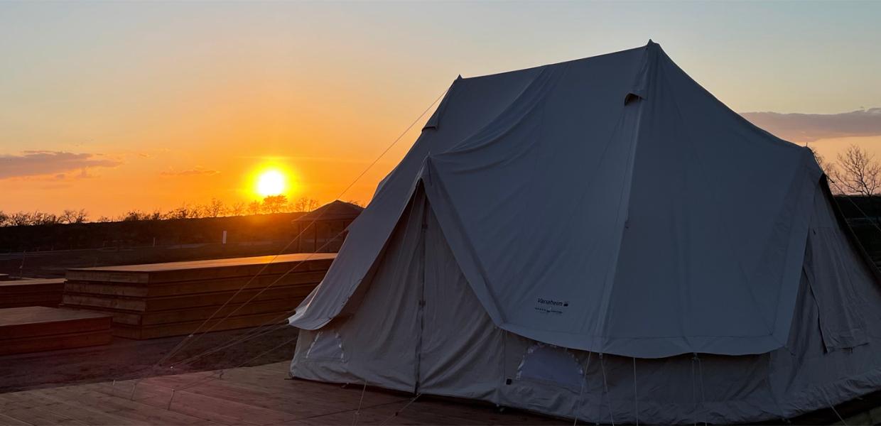 Glampingtelt på Marsk Camp