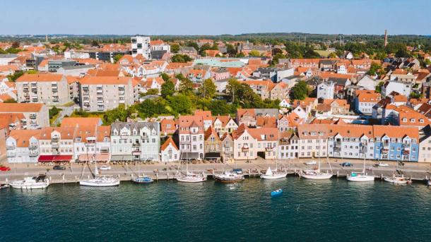 Sønderborg havnefront - luftfoto
