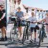 Family with bikes at the harbour front in Sønderborg