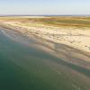 Luftfoto af Lakolk Strand på Rømø - strand, vand og klitter