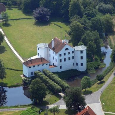 Luftfoto af Brundlund Slot